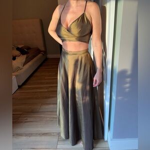 Emerald Two Piece Maxi Gown